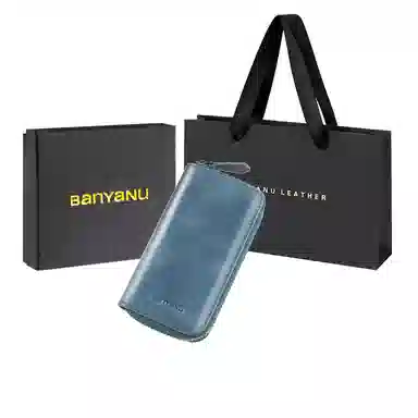 班亚奴 时尚真皮腰挂大容量多功能汽车收纳 牛皮 钱包卡包钥匙包 常规 男女同款情侣款 黑色/咖啡色/卡其色/酒红色/蓝色/杏黄色