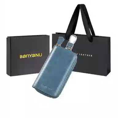 班亚奴 时尚真皮腰挂大容量多功能汽车收纳 牛皮 钱包卡包钥匙包 常规 男女同款情侣款 黑色/咖啡色/卡其色/酒红色/蓝色/杏黄色