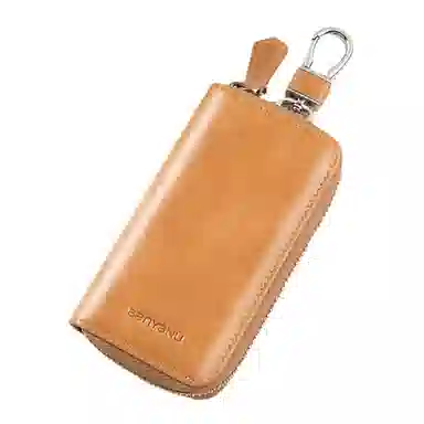 班亚奴 时尚真皮腰挂大容量多功能汽车收纳 牛皮 钱包卡包钥匙包 常规 男女同款情侣款 黑色/咖啡色/卡其色/酒红色/蓝色/杏黄色