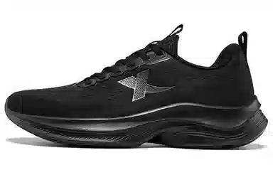 特步 舒适休闲减震防滑耐磨透气 低帮跑步鞋 男款 黑色