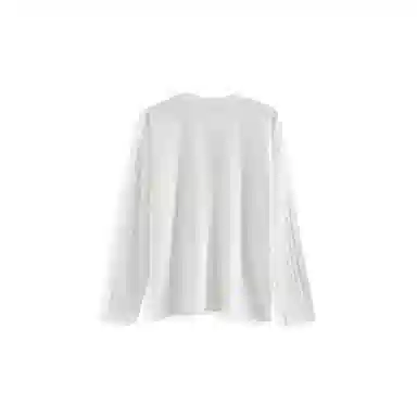 我是大卫 美式复古纯色缕空设计圆领单排扣长袖针织衫 男女同款