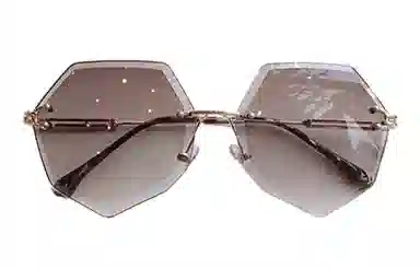 优幽兰 高级感大脸显小设计感无框街拍小众时髦开车驾驶 不规则形 太阳眼镜 女款