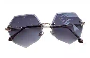 优幽兰 高级感大脸显小设计感无框街拍小众时髦开车驾驶 不规则形 太阳眼镜 女款