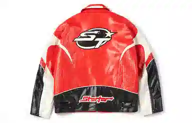STARTER Retro Colorblock Leather Jacket