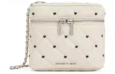 CHARLES&KEITH Heart Series PU Quilted Crossbody Bag Small