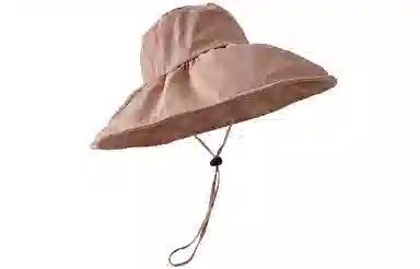 优幽兰 黑胶大檐防晒韩版大脸显脸小大头围户外旅行沙滩高级感小众氛围感 聚酯纤维 渔夫帽 女款