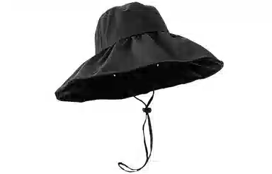 优幽兰 黑胶大檐防晒韩版大脸显脸小大头围户外旅行沙滩高级感小众氛围感 聚酯纤维 渔夫帽 女款