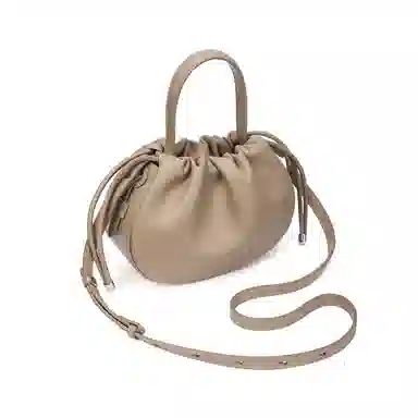 红蜻蜓 时尚简约百搭 牛皮 潘多拉包单肩包 女款 奶茶色/摩卡棕