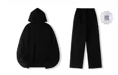 我是大卫 日系简约单排扣连帽宽松长袖休闲卫衣 男女同款