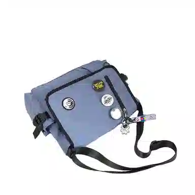 泰克森 单肩包日系简约时尚斜挎包校园工装休闲原宿挎包 尼龙 大号 白色/蓝色/黑色 男女同款情侣款