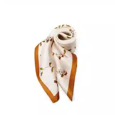 纳兰杜 优雅气质韩版高级感通勤装饰妈妈配饰设计感减龄礼盒装 桑蚕丝 丝巾 女款 米黄色