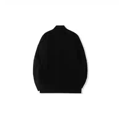 我是大卫 纯色半开襟宽松休闲长袖针织衫 男女同款