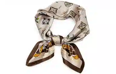 纳兰杜 复古风高级感精致轻奢简约真丝方巾衬衣飘带包包绑带多功能送礼礼盒装 蚕丝 丝巾 女款 浅卡其