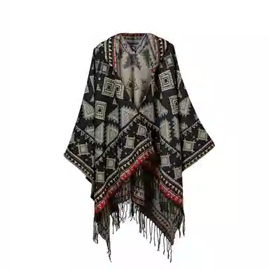 纳兰杜 旅游出行民族风保暖加厚彩色高级感 聚酯纤维 披肩 女款 多色可选