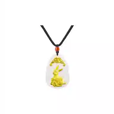 重庆金店 新中式国潮复古锁骨链守护属相 足金 吊坠 男女同款情侣款