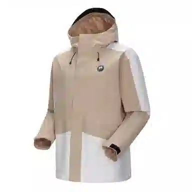 熊猫 休闲徒步轻量化撞色户外防水防风透湿连帽单层冲锋衣 男女同款