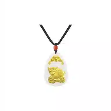 重庆金店 新中式国潮复古锁骨链守护属相 足金 吊坠 男女同款情侣款