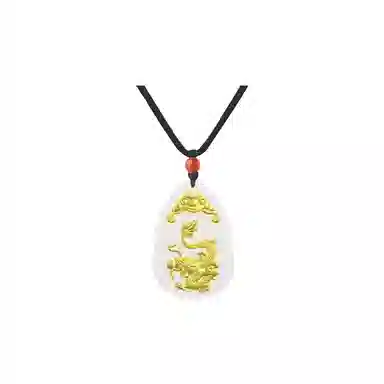 重庆金店 新中式国潮复古锁骨链守护属相 足金 吊坠 男女同款情侣款