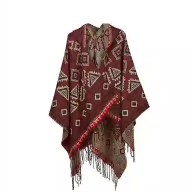 纳兰杜 旅游出行民族风保暖加厚彩色高级感 聚酯纤维 披肩 女款 多色可选