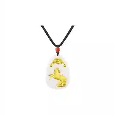 重庆金店 新中式国潮复古锁骨链守护属相 足金 吊坠 男女同款情侣款