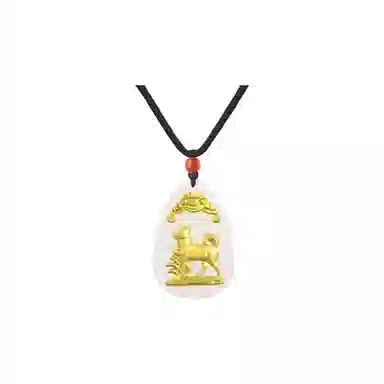 重庆金店 新中式国潮复古锁骨链守护属相 足金 吊坠 男女同款情侣款