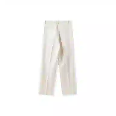 我是大卫 日系纯色简约直筒垂感阔腿宽松休闲裤 男女同款 米白色