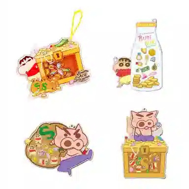 简动文创 亚克力 蜡笔小新钱袋子 摇摇乐 谷圈挂件