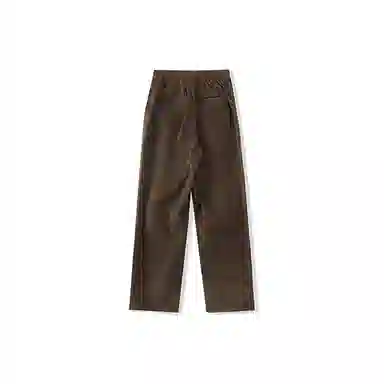 我是大卫 复古纯色直筒宽松休闲裤 男女同款 棕色