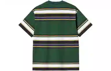 Carhartt WIP Striped Letter Crew SS24 Tee Green