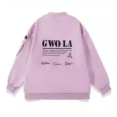 Gwola Logo Print Baseball Jacket