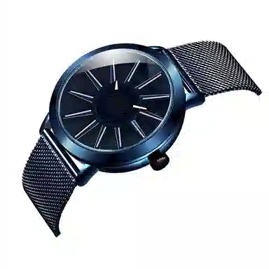 三达石英机芯 合金表带 国表 男表 蓝色表盘 潮流腕表