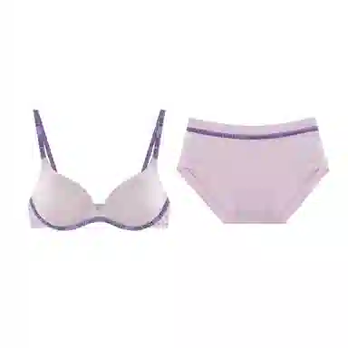小甜崽 字母织带无痕聚拢上托收副乳文三角内裤内衣裤套装 女款