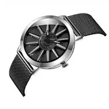 三达石英机芯 合金表带 国表 男表 蓝色表盘 潮流腕表