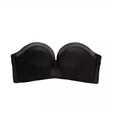 水中花 纯色无肩带蕾丝小胸文胸 女款 黑色