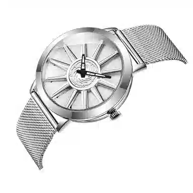 三达石英机芯 合金表带 国表 男表 蓝色表盘 潮流腕表