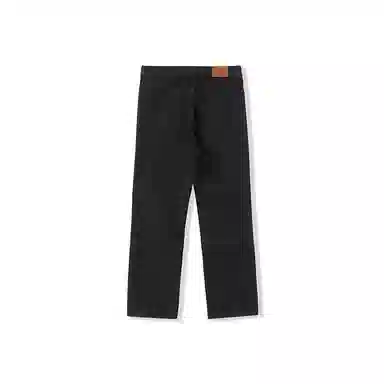 我是大卫 日系洗水直筒宽松休闲牛仔裤 男女同款 黑色