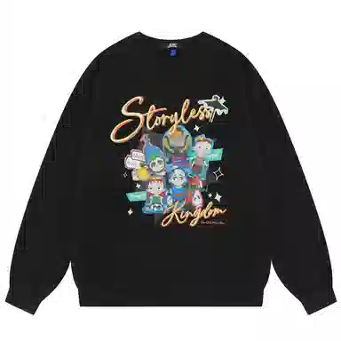 三体 云天明的三个童话系列 基础休闲纯色圆领套头美式长袖卫衣 男女同款