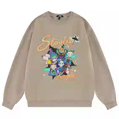 三体 云天明的三个童话系列 基础休闲纯色圆领套头美式长袖卫衣 男女同款