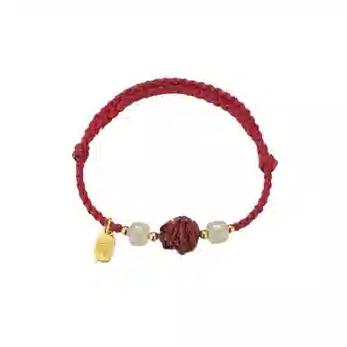 华髻 新中式国风福牌 生肖龙年本命年手工编织红绳 十二生肖绳 高级感转运珠精致可调节 合金 手链 男女同款情侣款 礼盒装