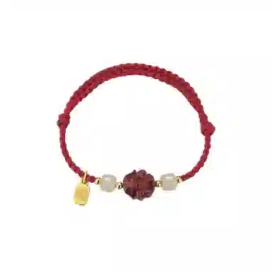 华髻 新中式国风福牌 生肖龙年本命年手工编织红绳 十二生肖绳 高级感转运珠精致可调节 合金 手链 男女同款情侣款 礼盒装