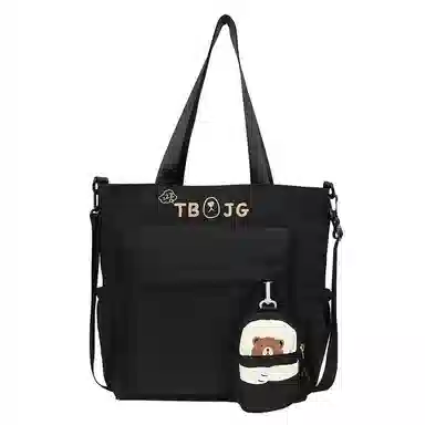 泰克森 简约可爱大容量质感补习袋 尼龙 手提单肩斜挎包 中号 男女同款情侣款 米白色/粉色/紫色/绿色/黑色