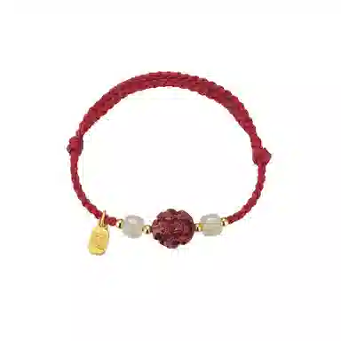 华髻 新中式国风福牌 生肖龙年本命年手工编织红绳 十二生肖绳 高级感转运珠精致可调节 合金 手链 男女同款情侣款 礼盒装