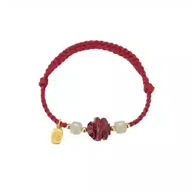 华髻 新中式国风福牌 生肖龙年本命年手工编织红绳 十二生肖绳 高级感转运珠精致可调节 合金 手链 男女同款情侣款 礼盒装