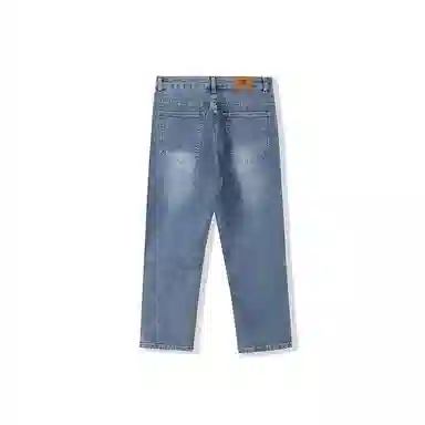 我是大卫 美式复古水洗直筒九分牛仔裤 男女同款