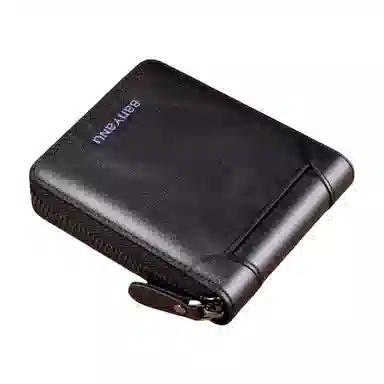 班亚奴 时尚短款多功能实用防盗刷二折款 牛皮 钱包 常规 男款 黑色/蓝色/咖啡色