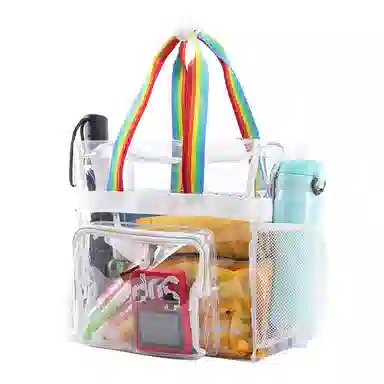 TINYAT PVC Tote Bag Grey/White