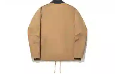 中国李宁 撞色翻领宽松休闲夹克外套 男款 黄棕色