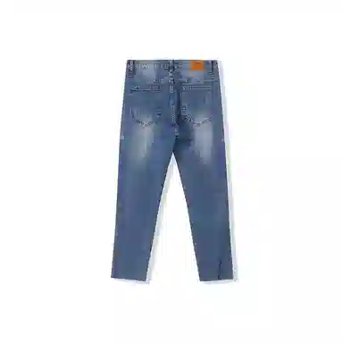 我是大卫 修身弹力九分牛仔裤 男女同款 蓝色