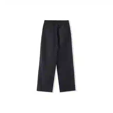 我是大卫 纯色抽绳宽松阔腿休闲裤 男女同款 黑色