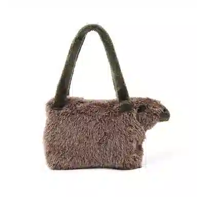 Bywhich Capybara Plush Tote Bag Brown